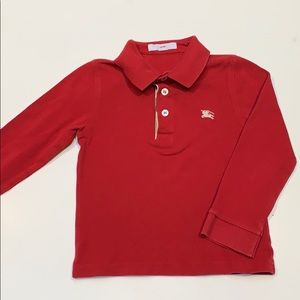 BURBERRY KIDS red polo long sleeve